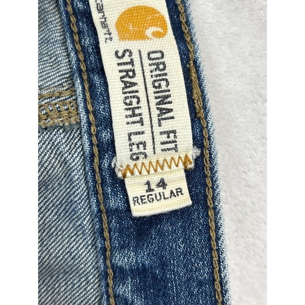 Carhartt Jeans Womens‎ 14R Blue Denim Original Fit Straight Leg - Picture 5 of 10